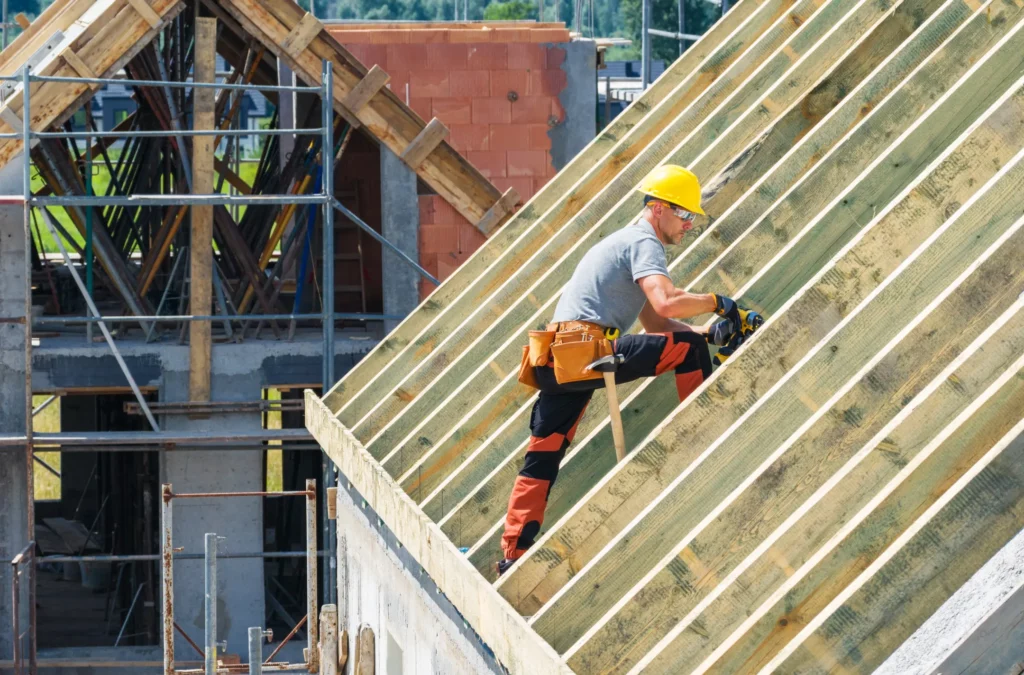 New home construction roofing